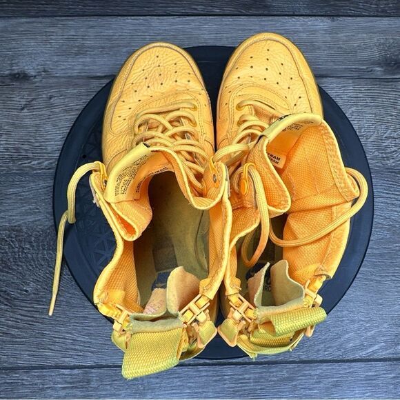 Nike SF AF1 Special Air Force Mid OBJ AJ0424-800 Size 7Y Yellow Women's Sz 9.5 - Picture 8 of 9